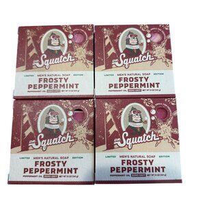 Dr. Squatch Frosty Peppermint Soap Bar 4 Pack Limited Edition Mens Cold Process